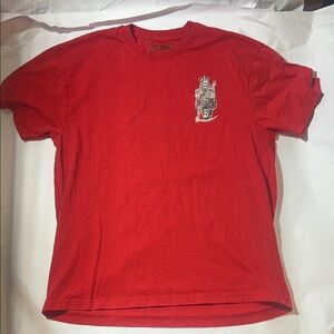 Thirty Single Skeleton King/Grim Reaper Playing Card Design Red Graphic T‑Shirt